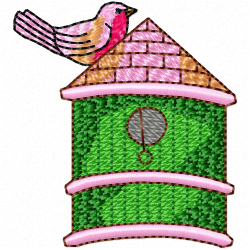 Bird Houses Embroidery Design 4 Bird Houses Embroidery Design 4